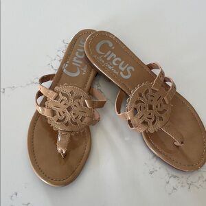 Circus by Sam Edelman Tan Sandals with Intricate Design